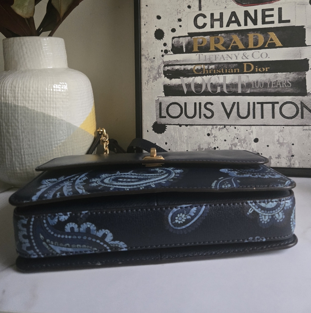 Michael Kors Studio Paisley Natalie Navy Heritage Messenger Bag NWT - Picture 6 of 12